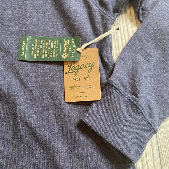 Legacy Casual Apparel West Virginia 1/4 Zip Pullover Mens M Blue Pockets NWT - Picture 5 of 12